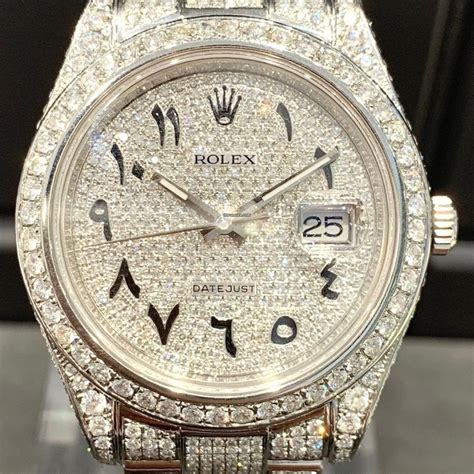 rolex day date arabic dial iced out